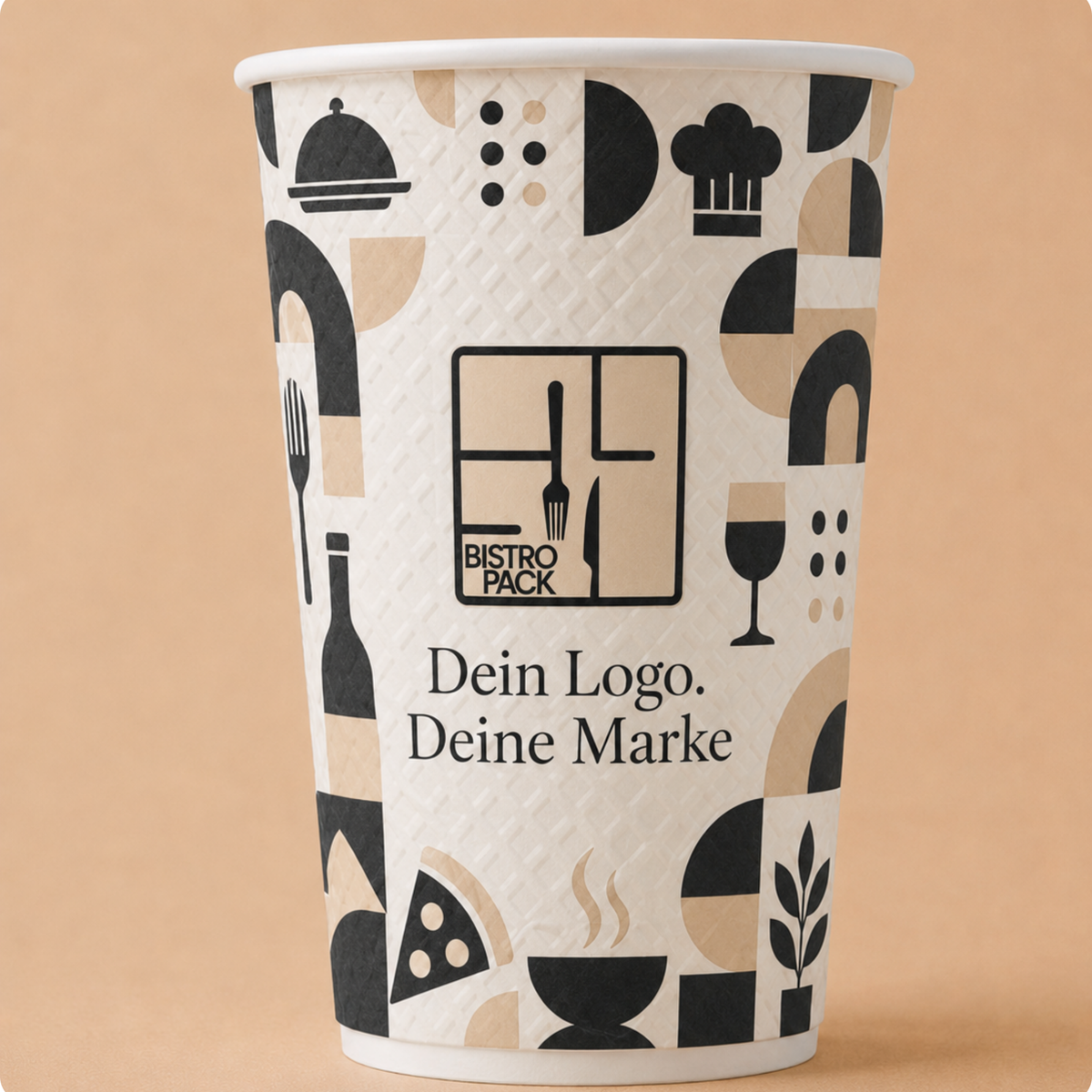 Personalized Waffle Ripple Paper Cups with custom print