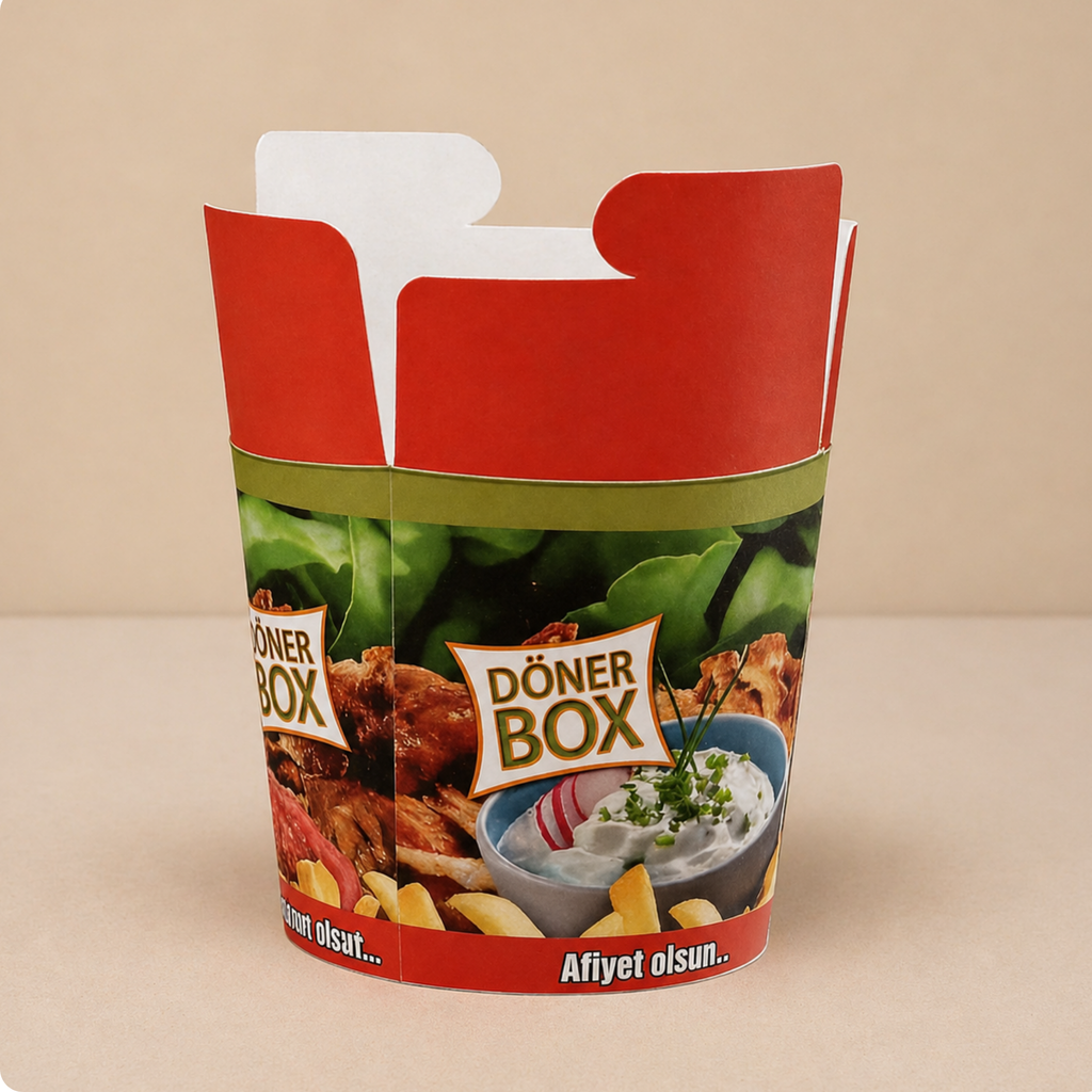Vorbedruckte Dönerboxen im Standarddesign