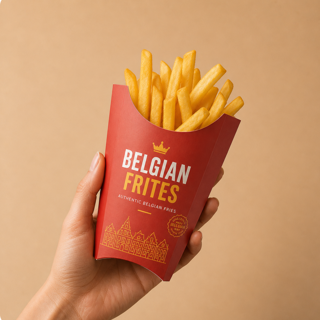 Personalisierte und individuelle Pommes-Frites-Schachteln (Scoops) mit unbegrenztem Allover-Druck