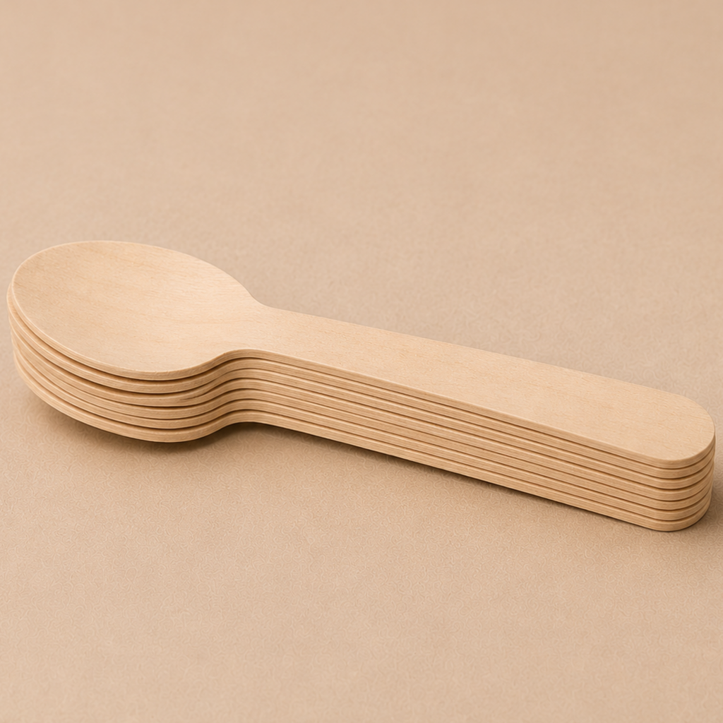 Standard unbedruckte nachhaltige Einweglöffel aus Holz