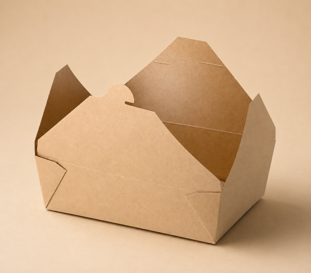 Standardmäßige, unbedruckte Eco-Kraft-Takeaway-Boxen, ohne Namen/ohne Design