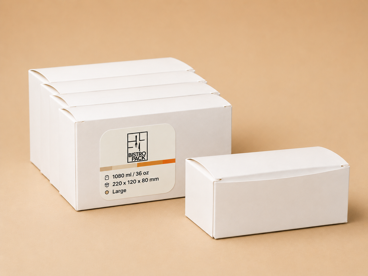 Standardmäßige unbedruckte Take-away-Boxen (für Mahlzeiten) mit Klappdeckel
