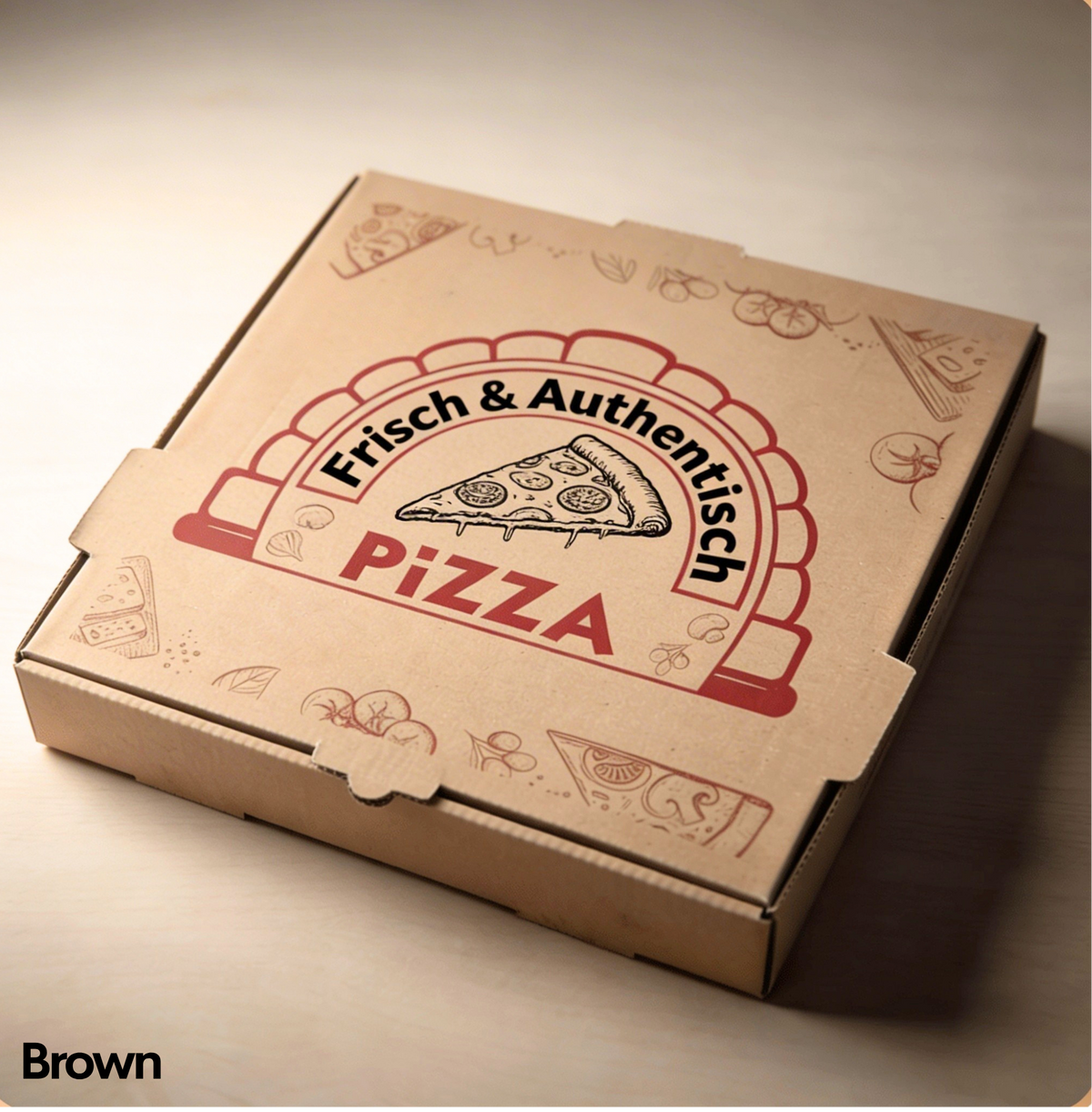 Standard-Pizzakartons mit festem Druckbild (vordefiniertes Design)