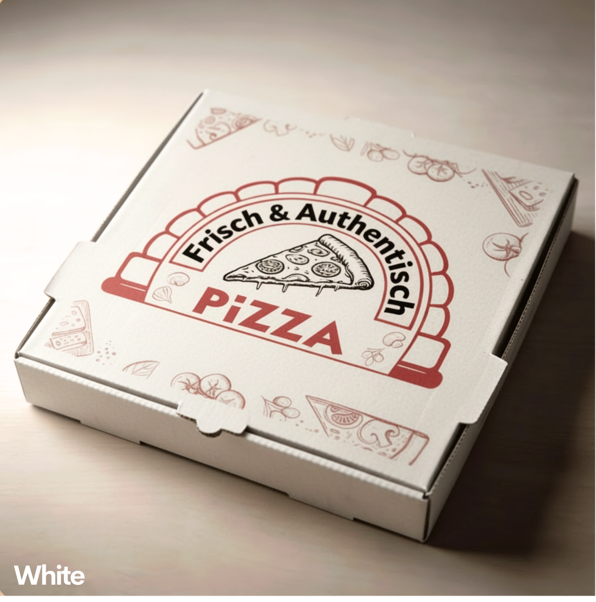 Standard-Pizzakartons mit festem Druckbild (vordefiniertes Design)