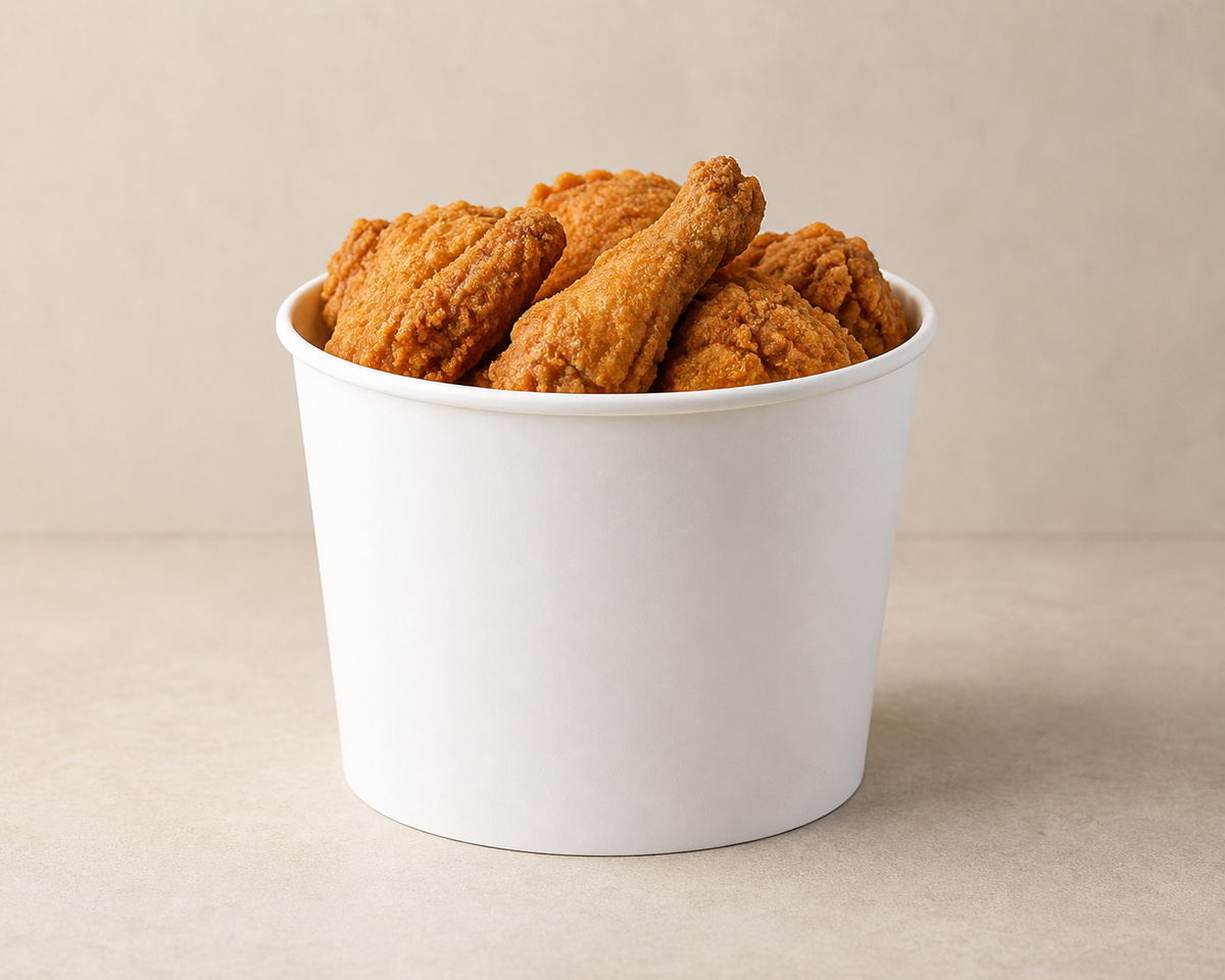Standard Chicken-Buckets, unbedruckt, ohne Namen/Design, mit oder ohne Deckel