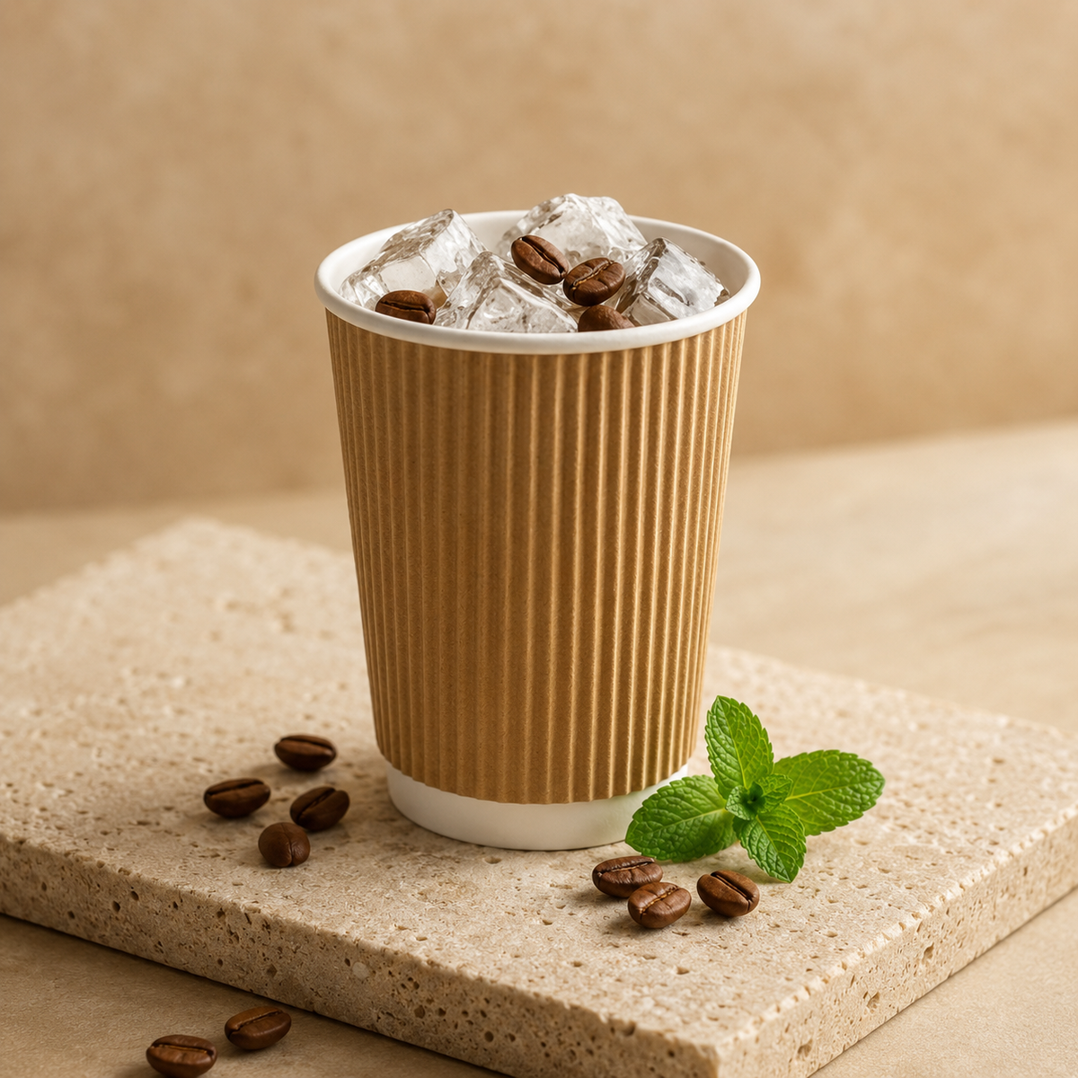 Standard Waffelbecher mit Rippenstruktur und Farbauswahl