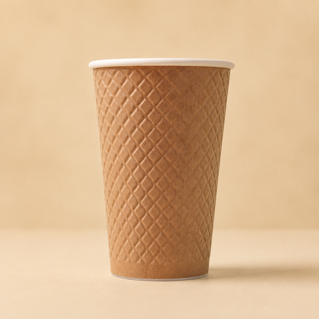 Standard Waffelbecher mit Rippenstruktur und Farbauswahl