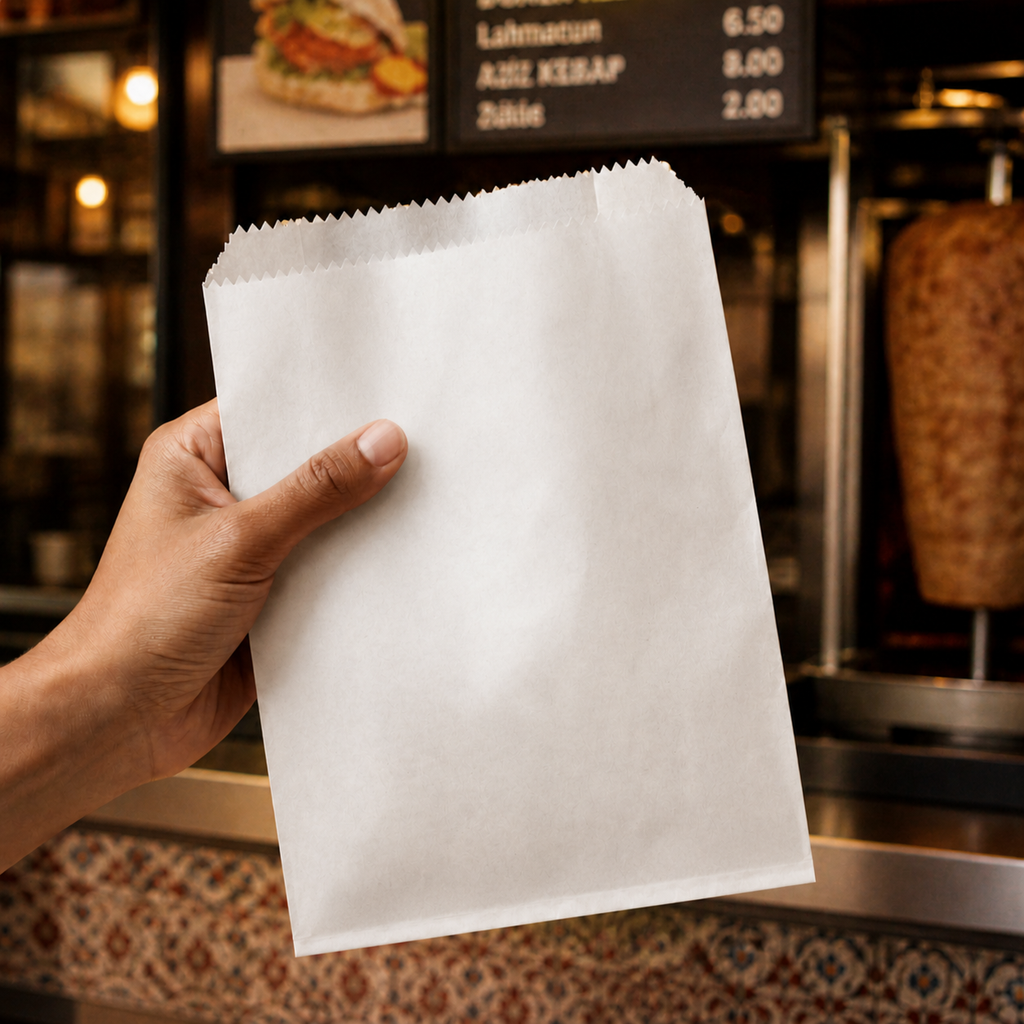 Standard unbedruckte Burger- / Döner- / Sandwich- / Bäckertüten, ohne Namen / ohne Design