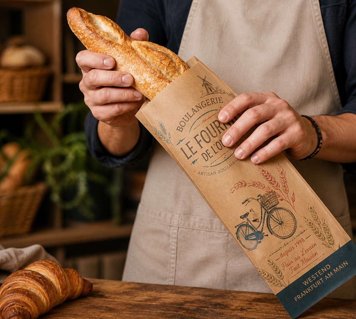 Personalisierte und individuell bedruckte Einschlagpapiere für Burger / Döner / Sandwiches / Backwaren
