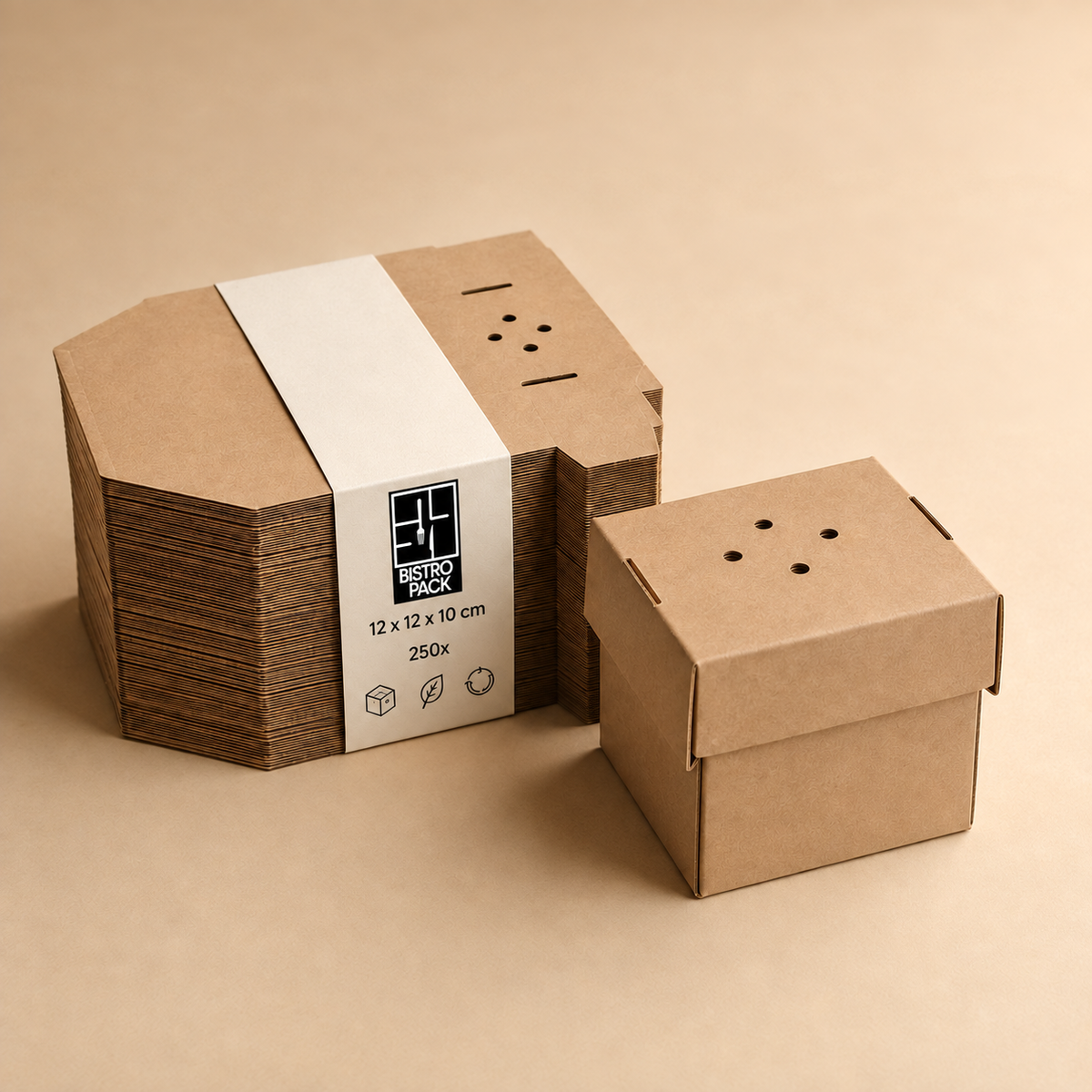 Standard faltbare, unbedruckte Burger-Boxen aus Kraftkarton (Hardbox)