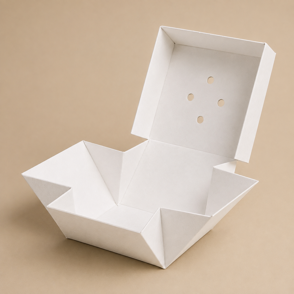 Standard faltbare, unbedruckte Burger-Boxen aus Kraftkarton (Hardbox)
