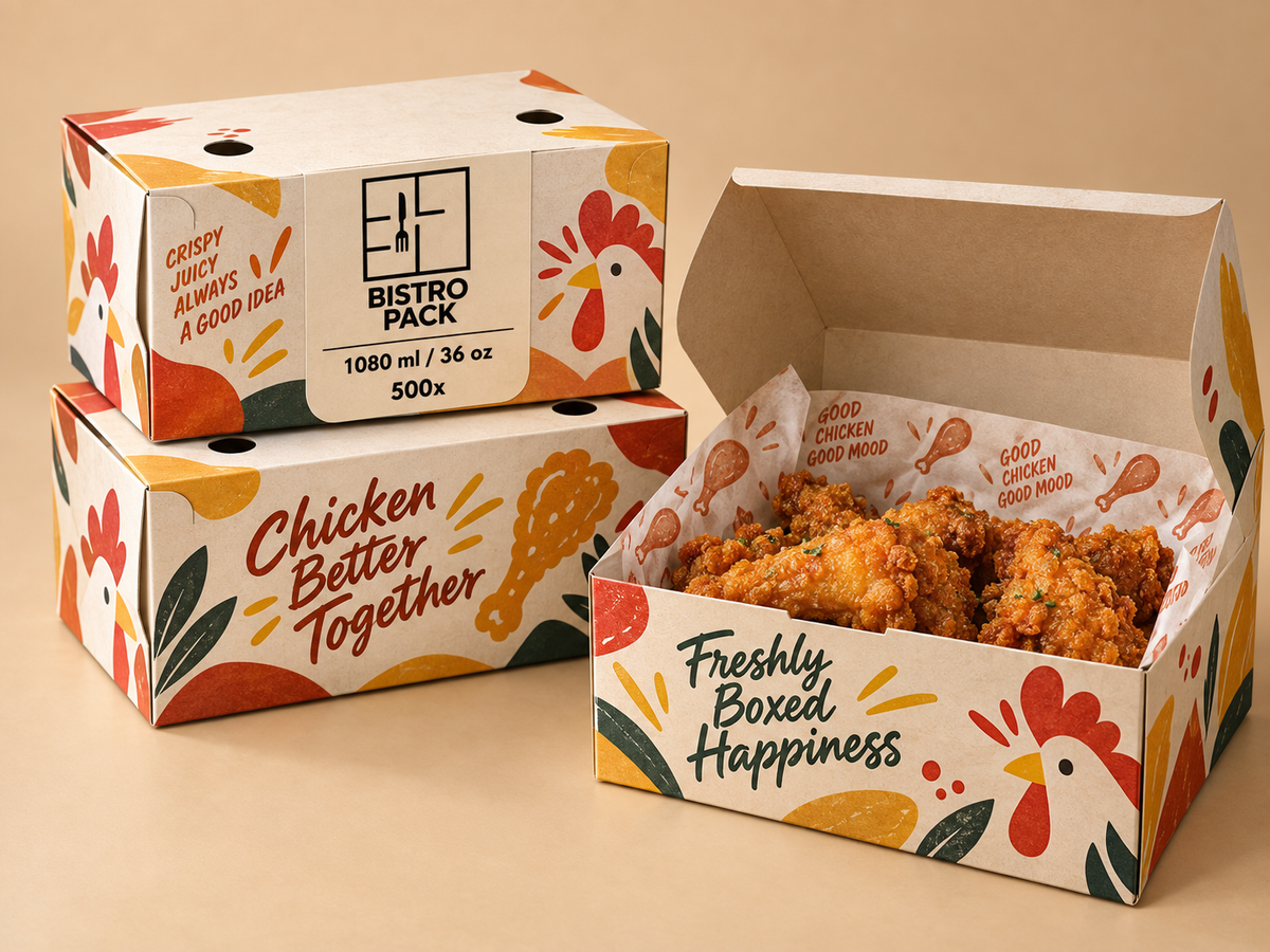 Personalized and custom Chicken Boxes with unlimited all-over print