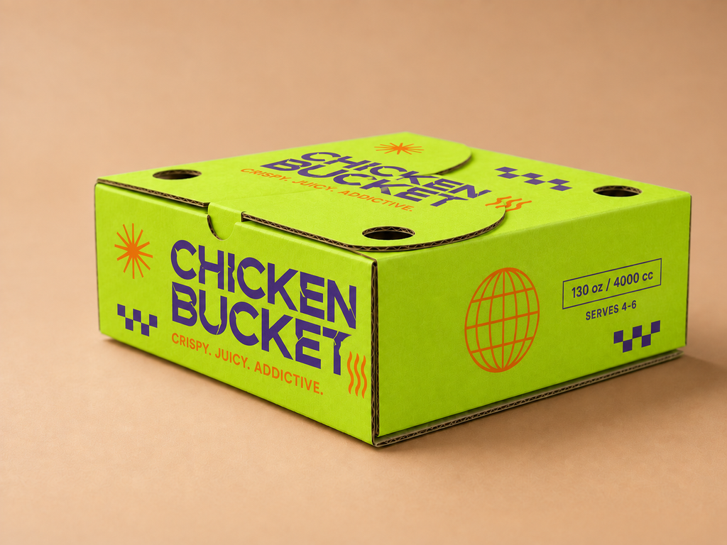 Personalisierte und individuelle Chicken-Boxen mit unbegrenztem Allover-Druck