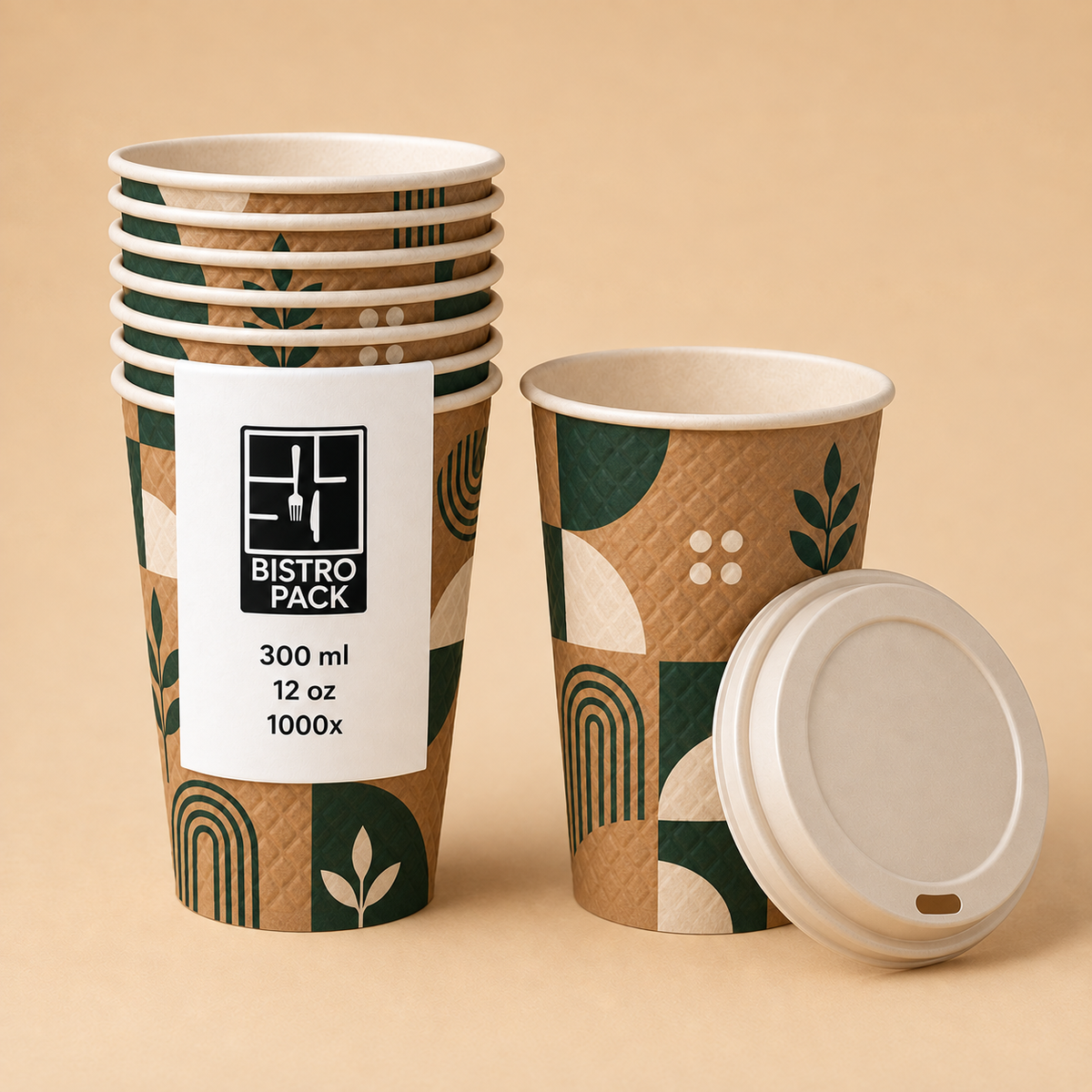 Personalized Waffle Ripple Paper Cups with custom print