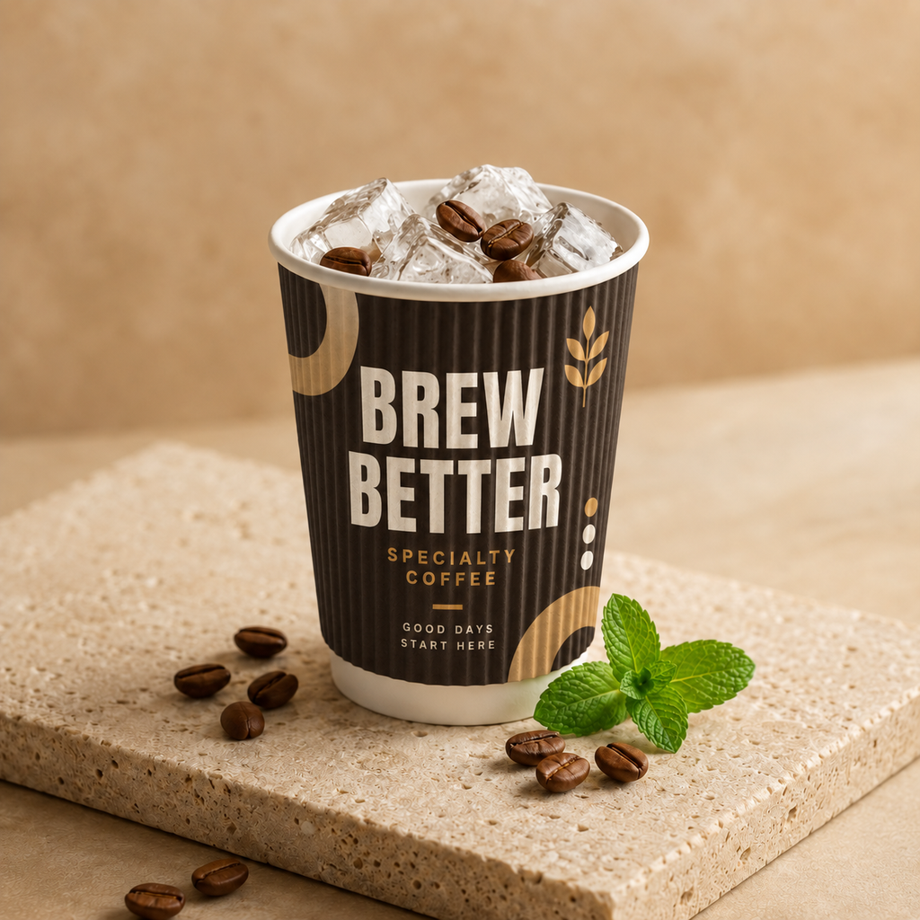 Personalized Waffle Ripple Paper Cups with custom print