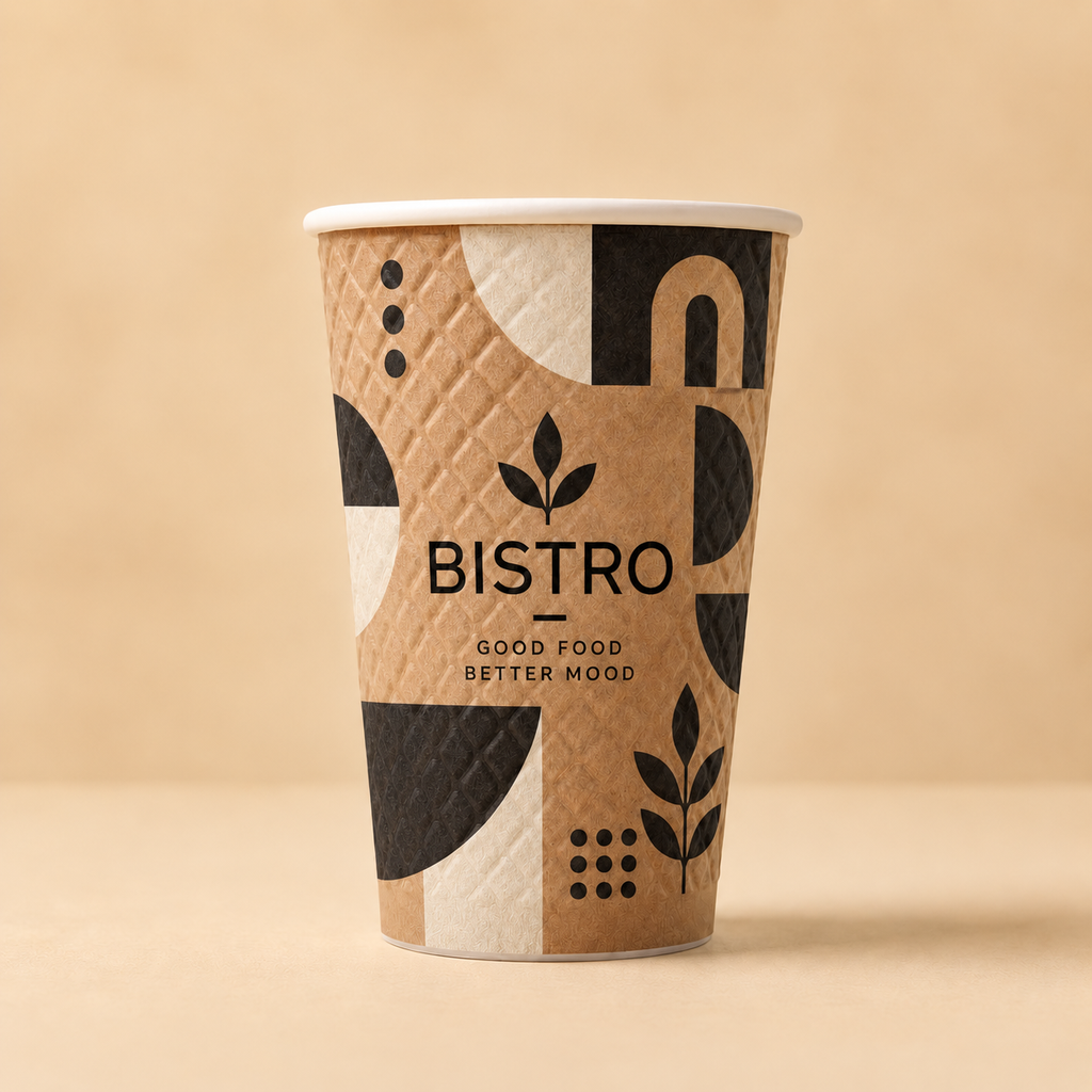 Personalized Waffle Ripple Paper Cups with custom print