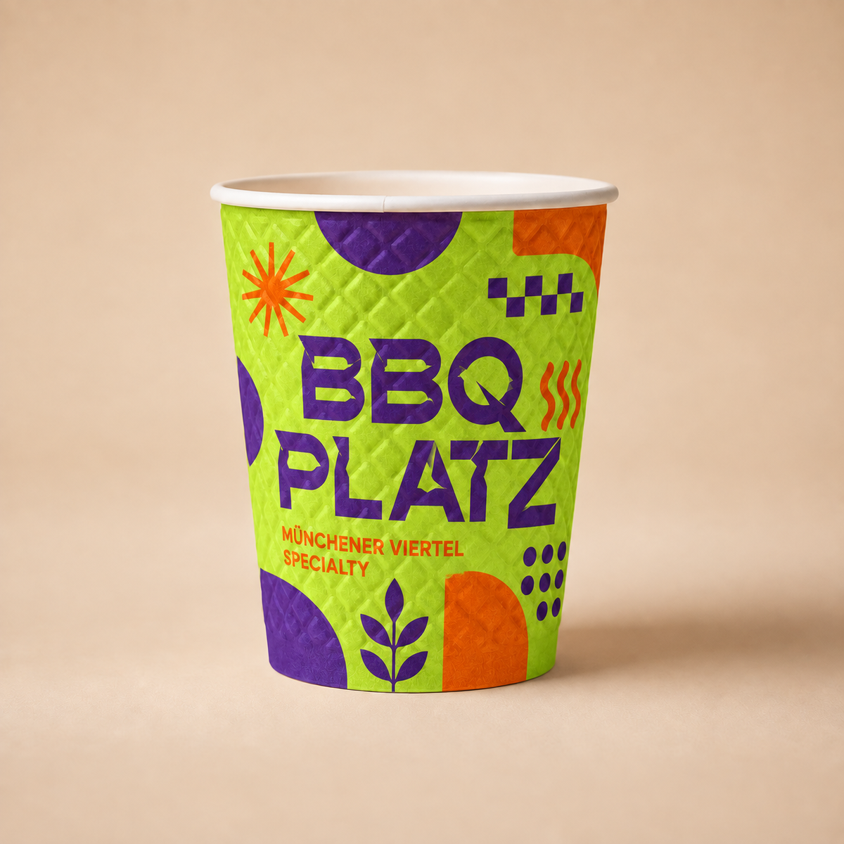 Personalized Waffle Ripple Paper Cups with custom print