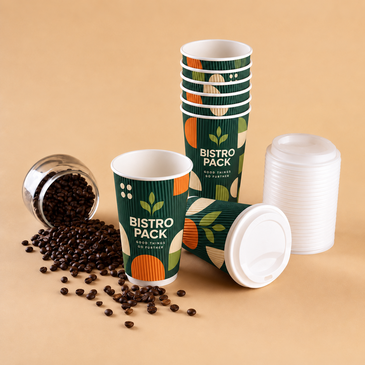 Personalized Waffle Ripple Paper Cups with custom print