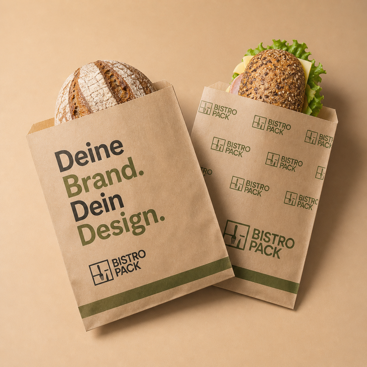 Personalisierte und individuell bedruckte Einschlagpapiere für Burger / Döner / Sandwiches / Backwaren