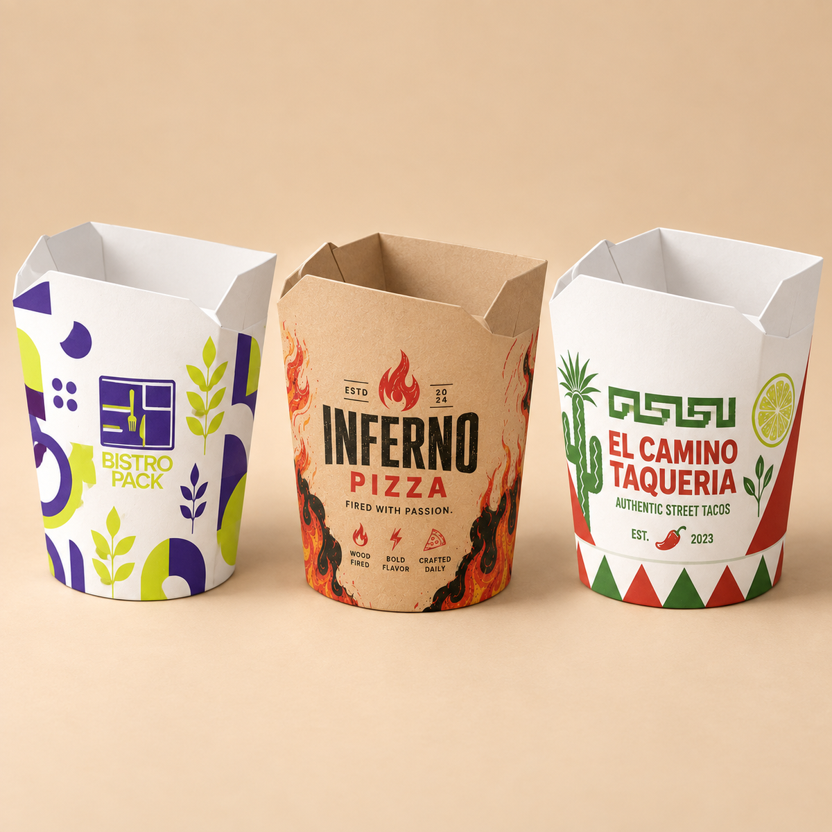 Personalisierte und individuelle Döner-Boxen mit unbegrenztem Allover-Druck