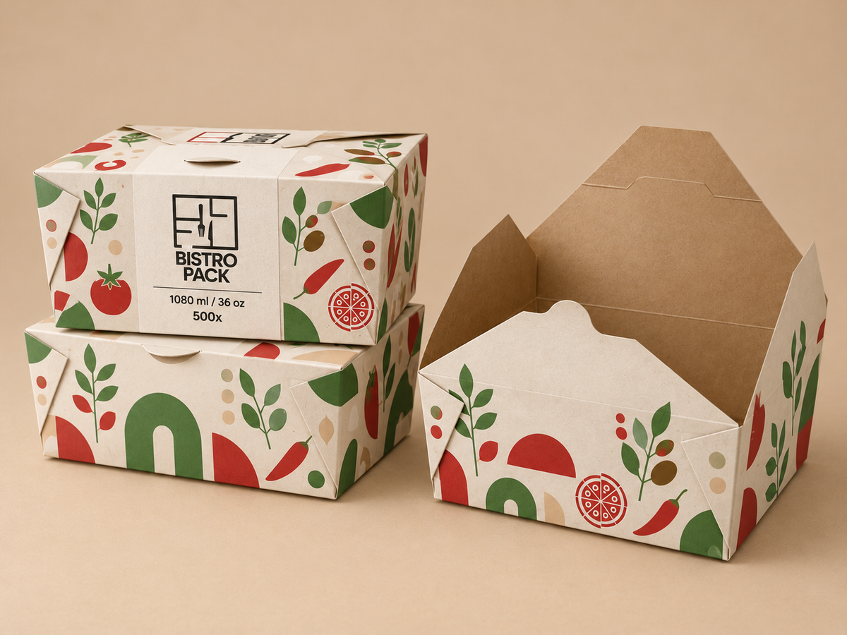 BistroPack Eco-Kraft Takeaway-Boxen für warme Speisen