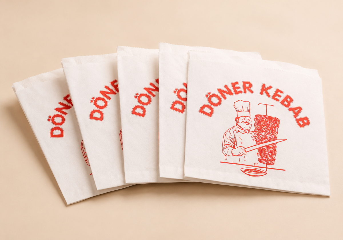 Vorgedrucktes Döner-Einschlagpapier im klassischen Design