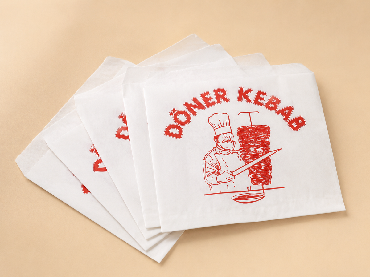 Vorgedrucktes Döner-Einschlagpapier im klassischen Design