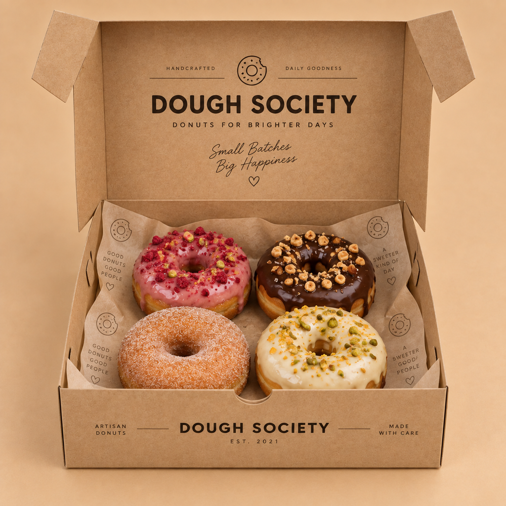 Sınırsız tam yüzey baskılı, kişiselleştirilmiş ve özel Donut & Pasta Kutuları