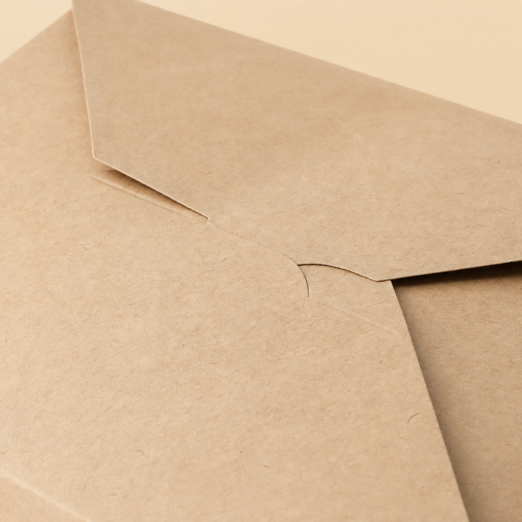 Standardmäßige, unbedruckte Eco-Kraft-Takeaway-Boxen, ohne Namen/ohne Design