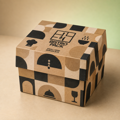 Personalisierte und individuell gestaltete, kubische Burger-Schachteln als stabile Boxen, mit vollflächigem Druck ohne Einschränkungen