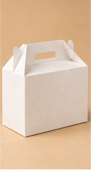 Standard-Warmhaltetasche / Kuchenschachtel mit Henkeln, unbedruckt, ohne Name / ohne Design