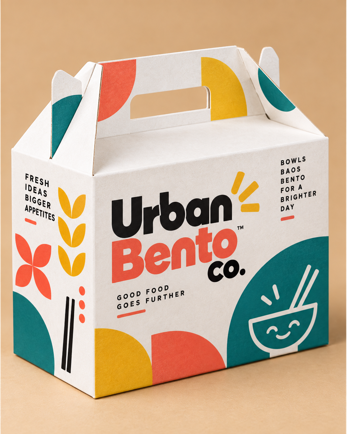 Custom Hot Food Bag / Cake Box with Handles with unlimited all-over print