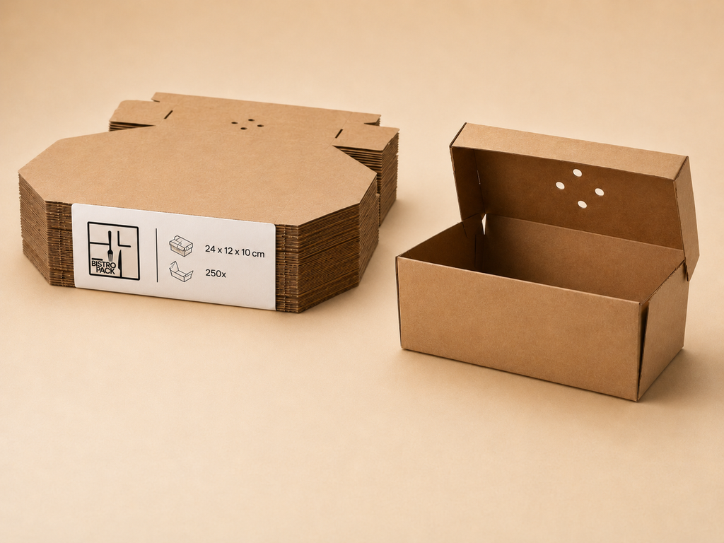 Standard faltbare, unbedruckte Burger-Boxen aus Kraftkarton (Hardbox)