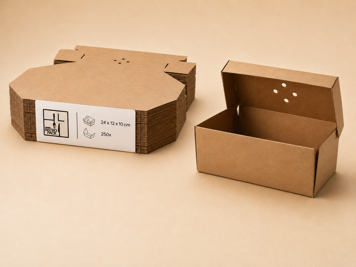 Standard faltbare, unbedruckte Burger-Boxen aus Kraftkarton (Hardbox)