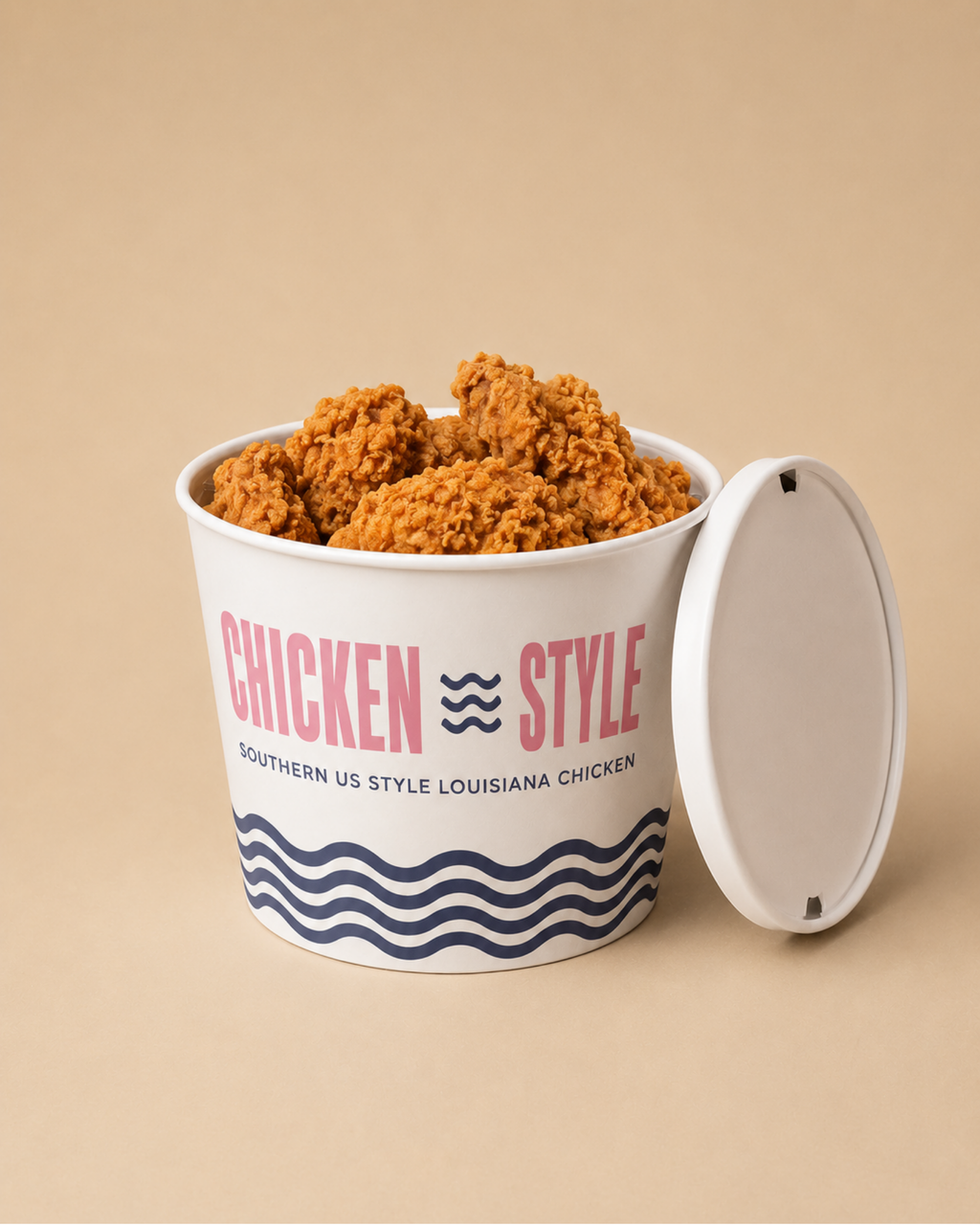 Personalisierte und individuell gestaltbare Chicken-Buckets, vollflächiger Druck ohne Limit