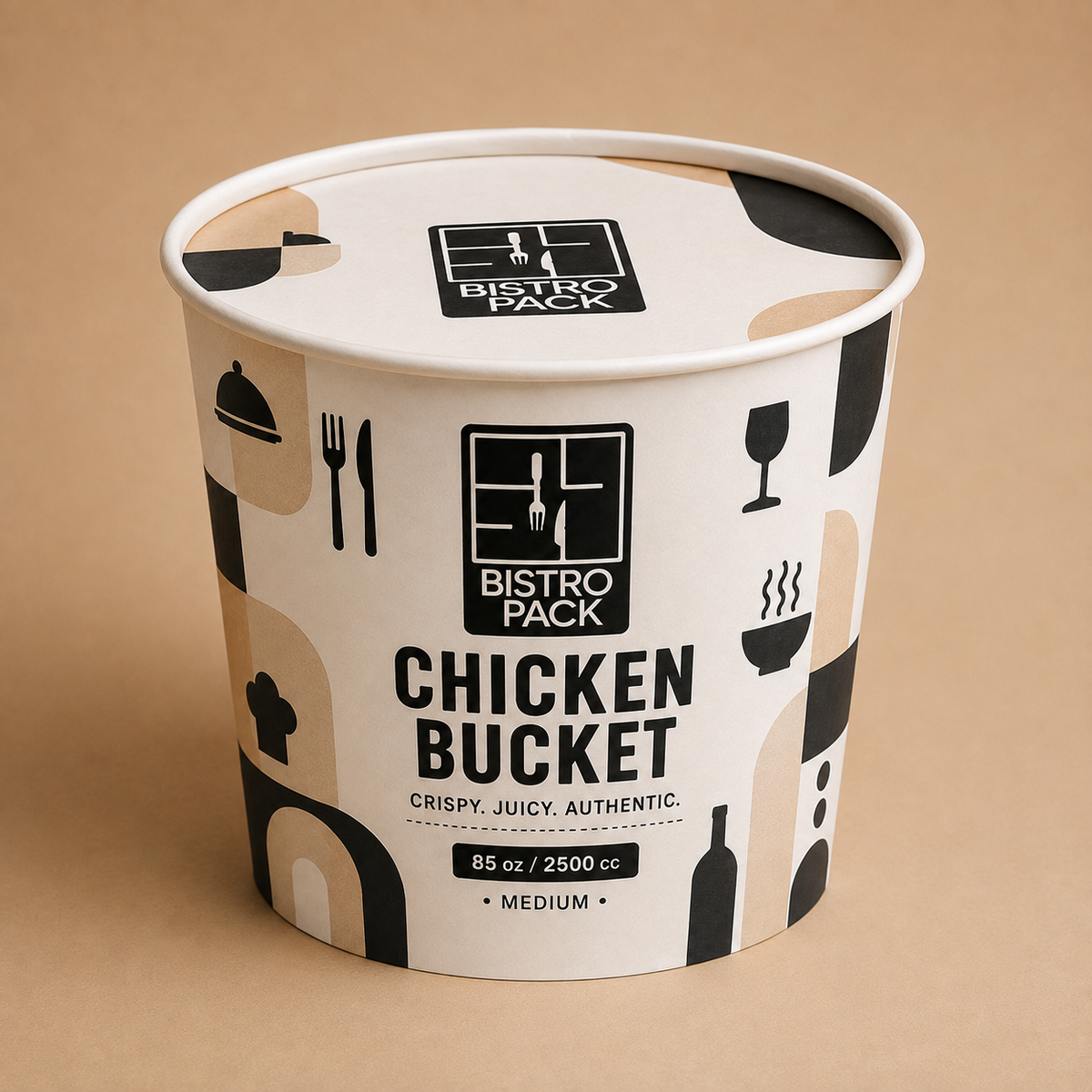 Personalisierte und individuell gestaltbare Chicken-Buckets, vollflächiger Druck ohne Limit