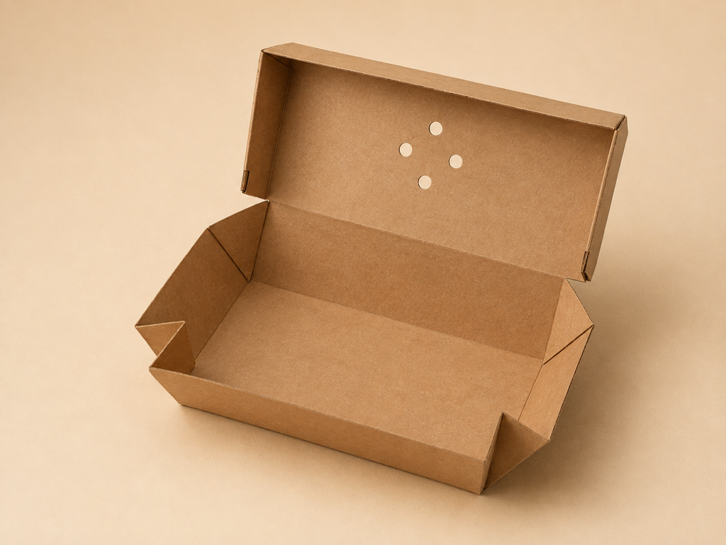 Standard faltbare, unbedruckte Burger-Boxen aus Kraftkarton (Hardbox)