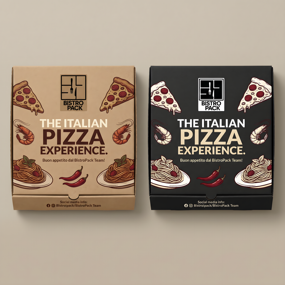 Individuelle Pizzakartons mit vollflächigem, unbegrenztem Farbdruck