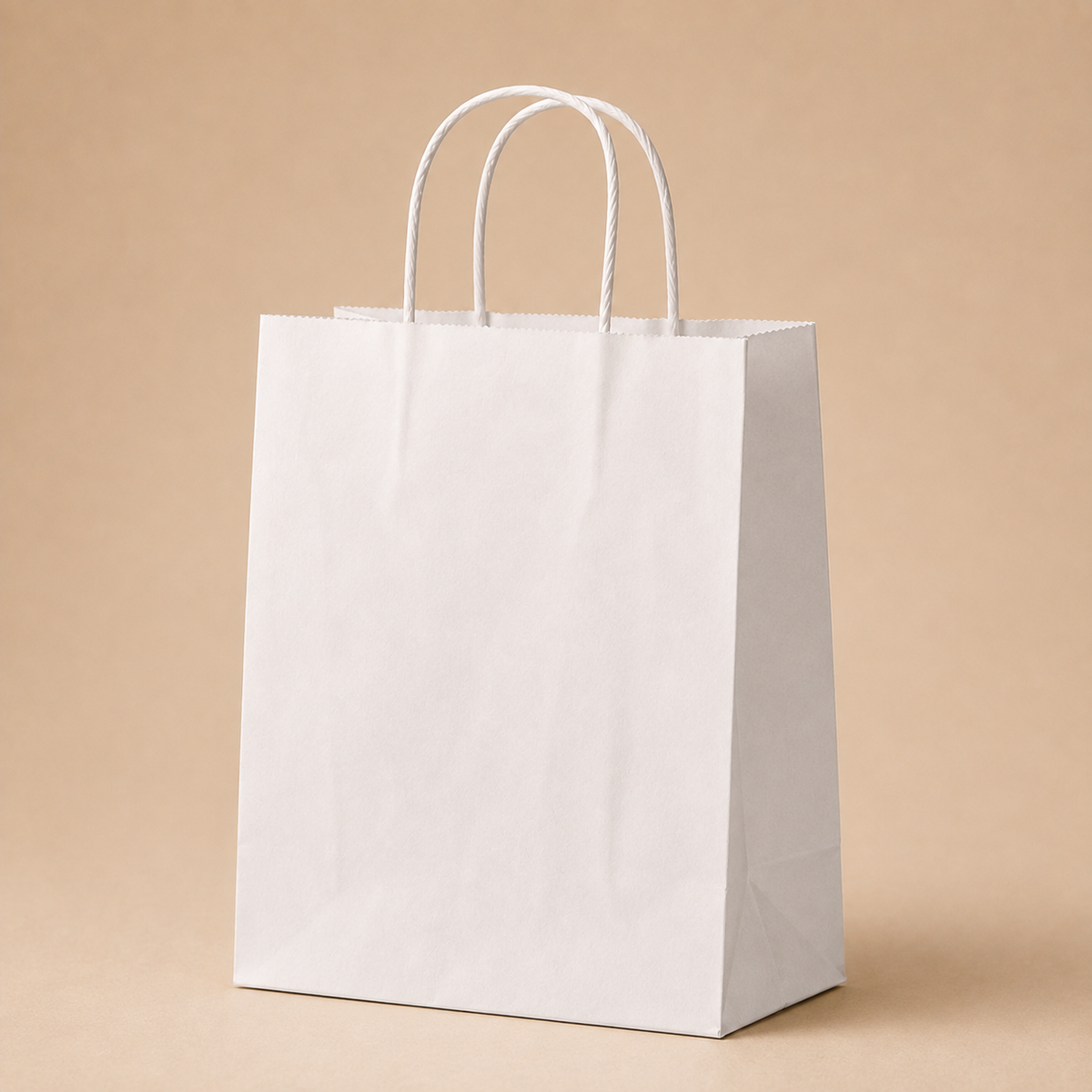Standardmäßige, unbedruckte Papiertragetaschen zum Mitnehmen, ohne Namen / ohne Design