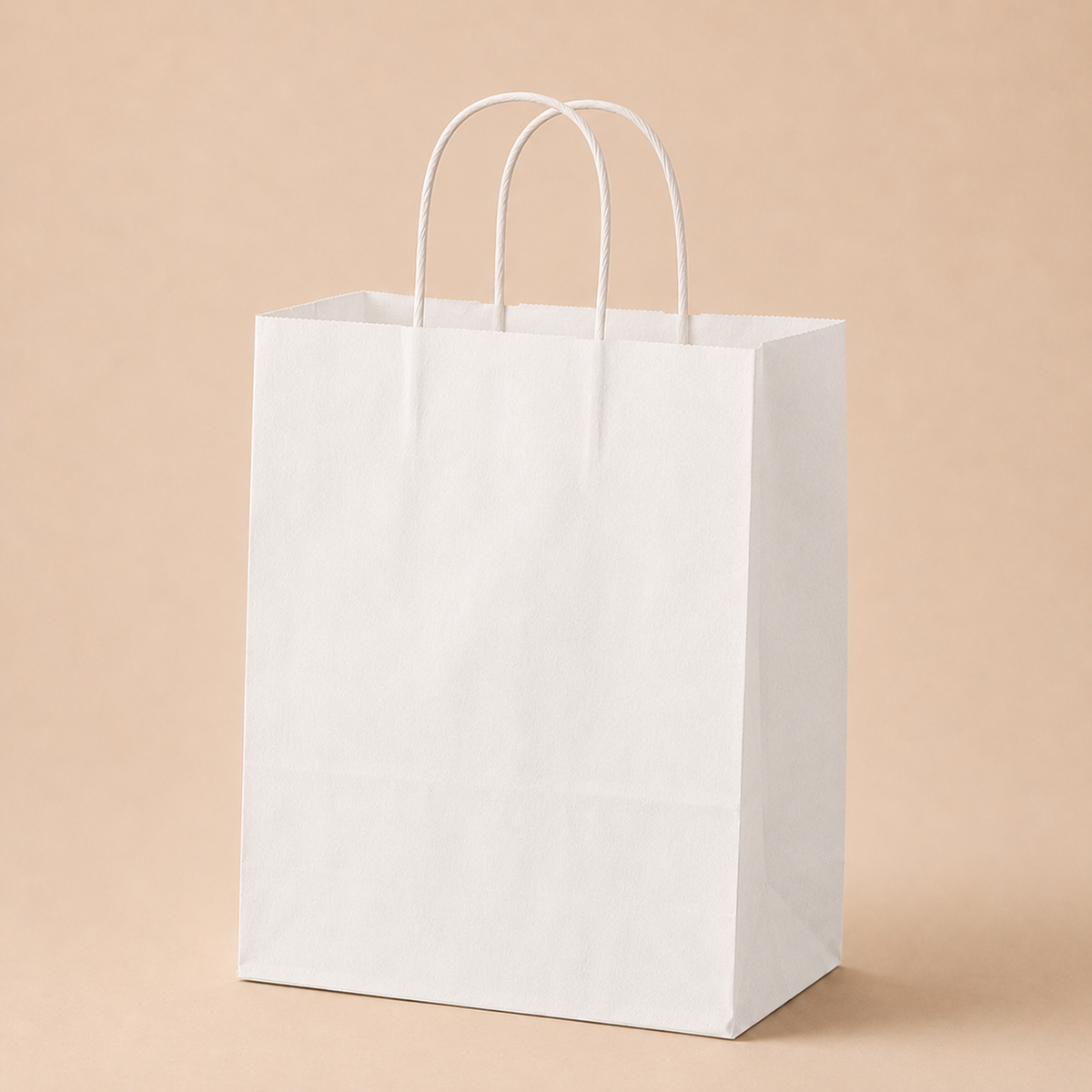 Standardmäßige, unbedruckte Papiertragetaschen zum Mitnehmen, ohne Namen / ohne Design