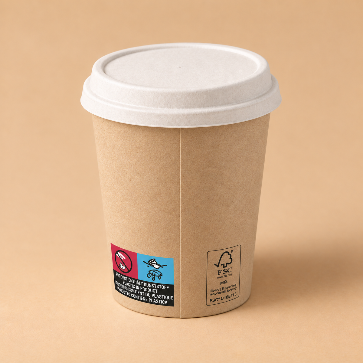 Standard Pappbecher ohne Druck, neutral/ohne Design