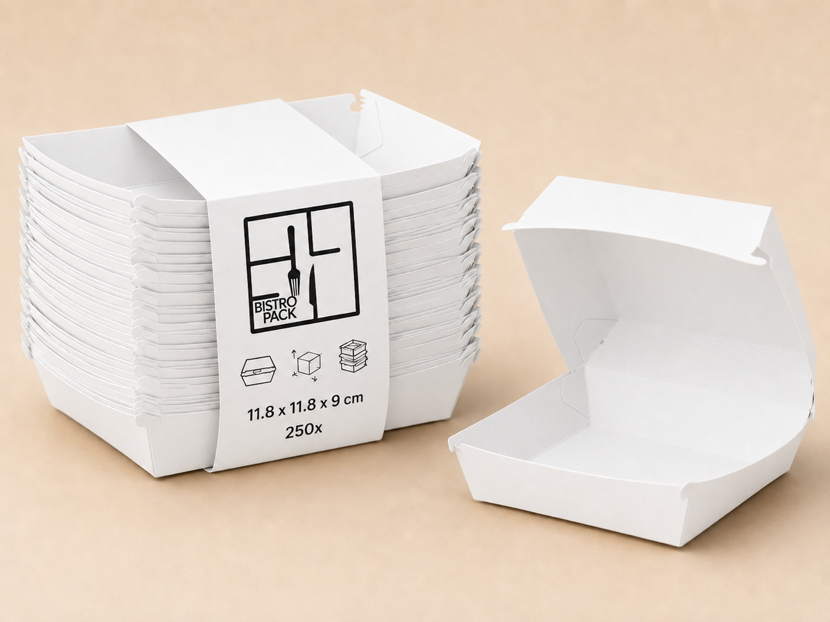 Standard Classic-Burger-Boxen (Clamshell), unbedruckt